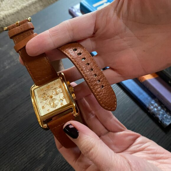 ⌚ Authentic Michael Kors MK2227 Double-Strap Leather Chronograph Wrap Watch ⌚ - Picture 4 of 6